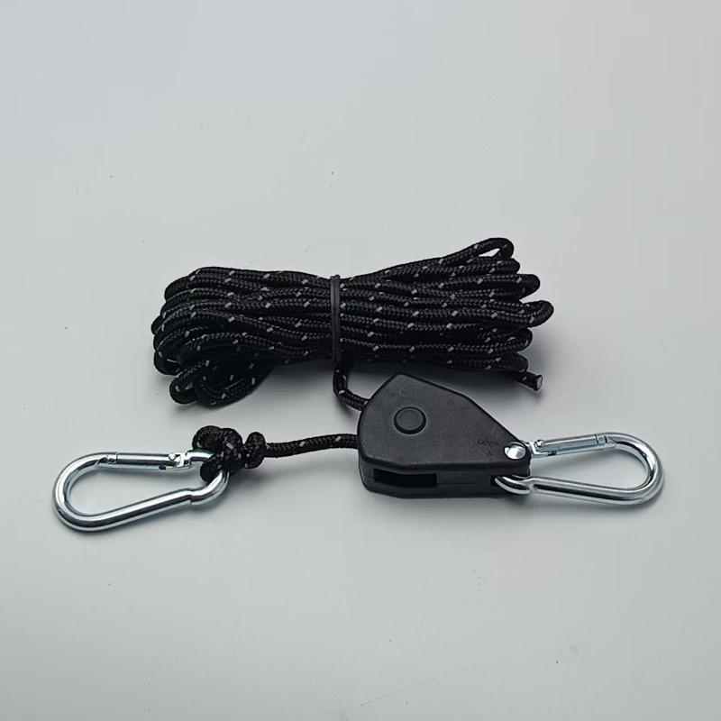 1PC Lifting Rope, Rope Tightener, Tent Elastic Rope, Camping Metal Pulley Tent Rope Canopy Extension Windbreak Rope
