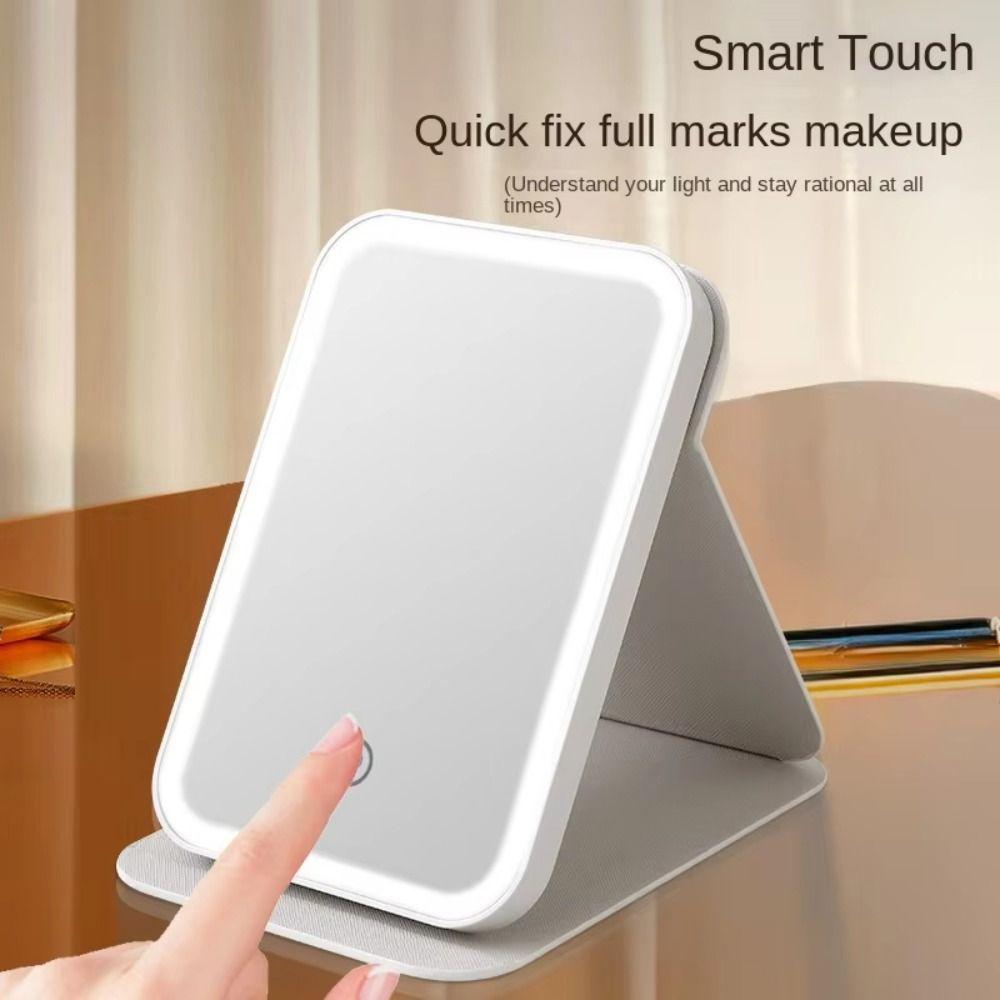 Touch Makeup Mirror Charging Table Makeup Mirror Luminous Desktop Cosmetic Mirror  Makeup