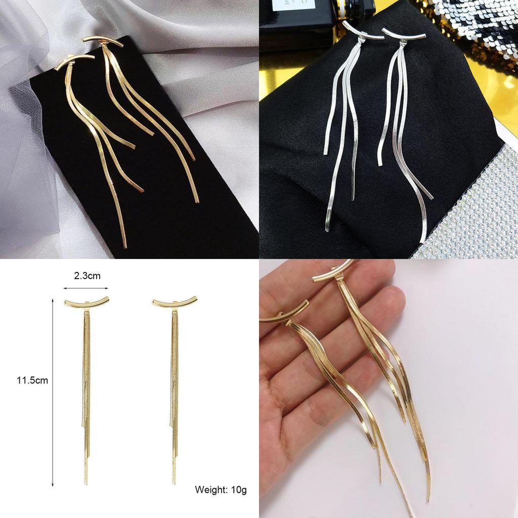 Alloy Chain Drop Earrings With Electroplating For Stylish Casual Wear And Gift Idea
