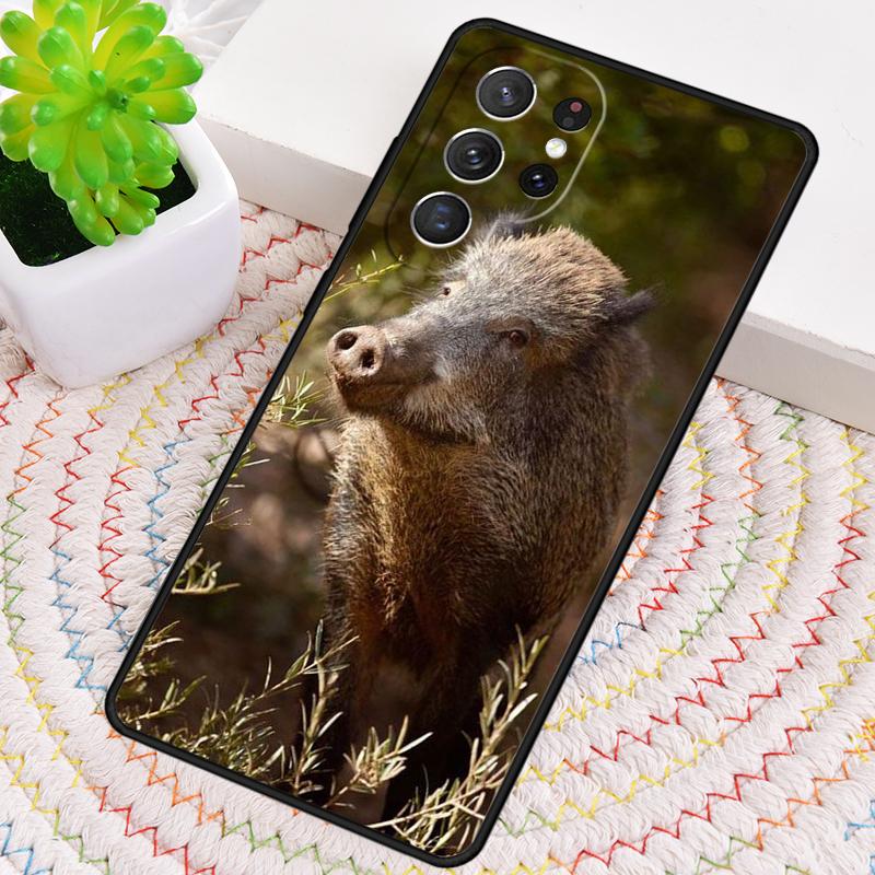 Wild Boar Pig Brown TPU Phone Case For Samsung Galaxy note 10 pro S26 S25 S24 S23 S22 Ultra Plus S21 FE S20 Shockproof Cover