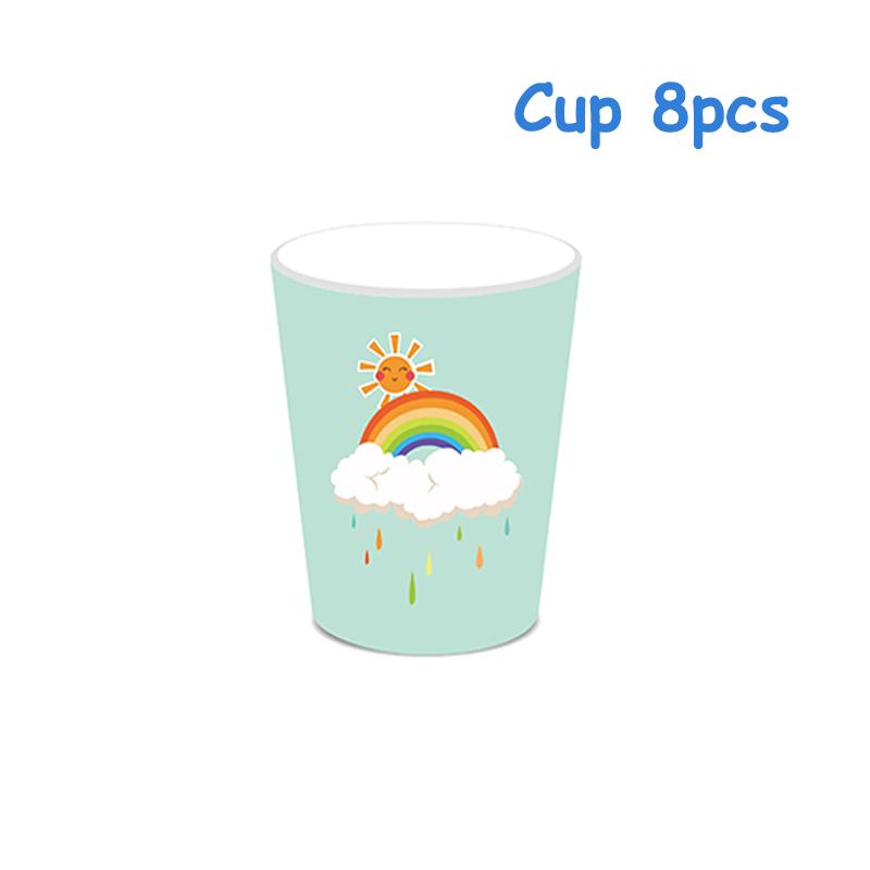 Environmental Theme Blue Sky And White Cloud Party Tableware Paper Plate Cup Balloon Birthday Baby Shower Wedding Decor Supplies