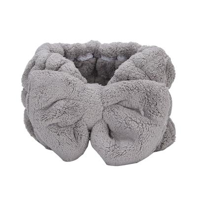 Korálový fleece Mašle do vlasů Čelenka Silná absorpce vody Make-up Kosmetická čelenka Vlasové doplňky Šedá