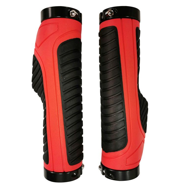 Mountain Bike Handlebar Grips With Dual Locking Aluminum Alloy For Kids Cycling красный
