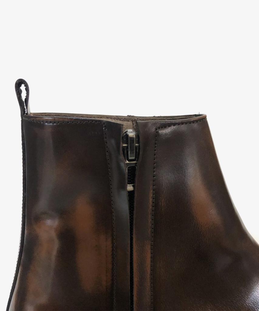 Joenshoe Hugo Slick Side Zipper Boots Brown