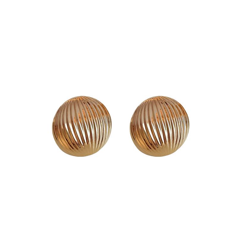 Silver Needle Semicircle Metal Earrings - European & American Exaggerated Style Fashion Studs for Women