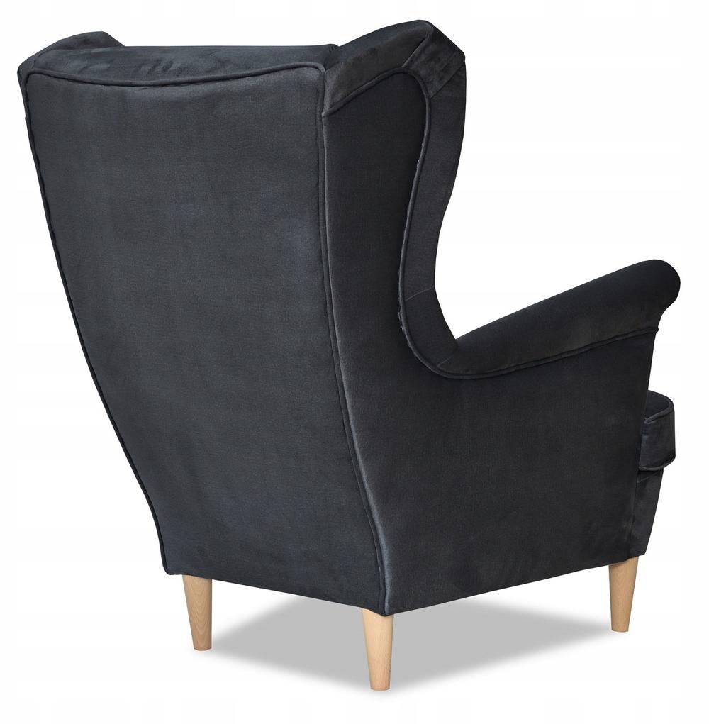 ARI Scandinavian Family Furniture Wing Chair Graphite Velvet Monolit