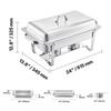 Set di 4 Chafing Dish per Buffet Acciaio Inossidabile Chafer con 2 Teglie Formato Intero e 4 Teglie Mezzo Formato Scaldavivande per Catering