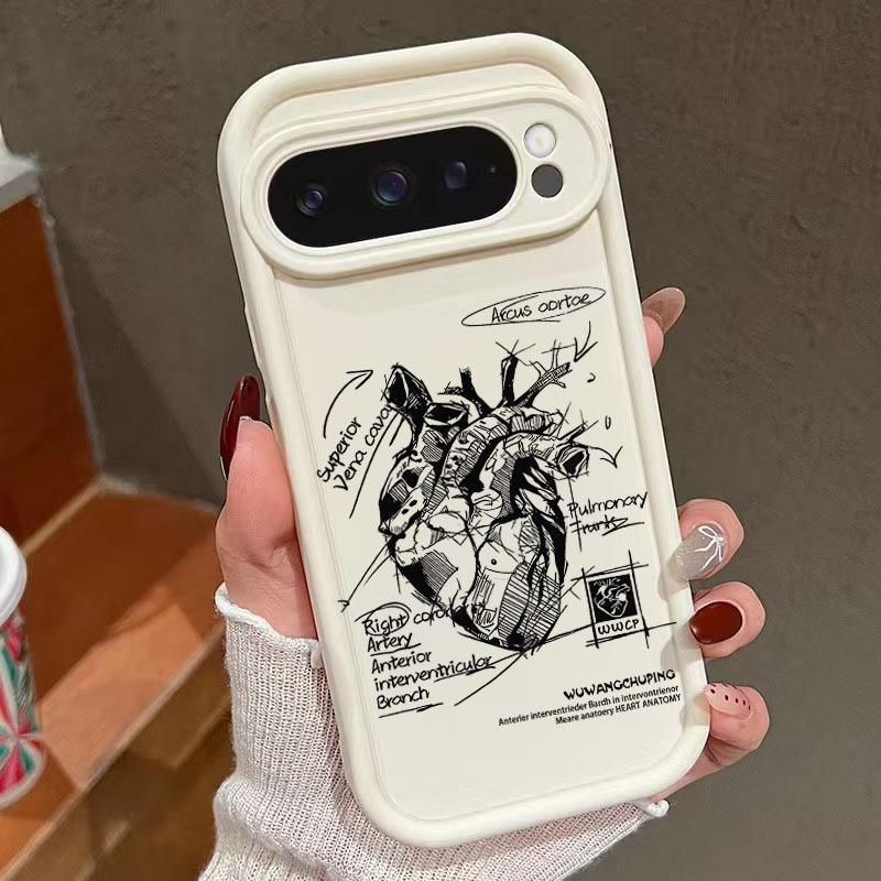 Heart Sketch Protective Cover for Google Pixel 9 Pro XL