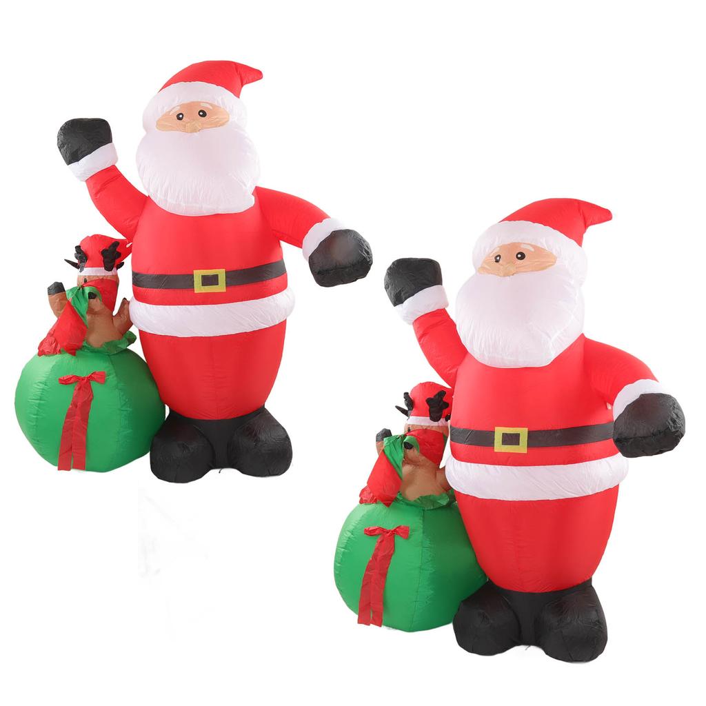 Inflatable Santa Elk Built in LED Weatherproof Fade Resistant Inflatable Christmas Decoration for