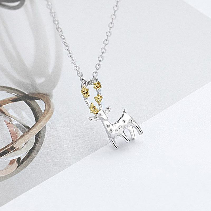 Christmas Snowflake Zircon Necklace Elk Tree Collarbone Chain Exquisite Jewelry For Women Men Holiday Party Gift