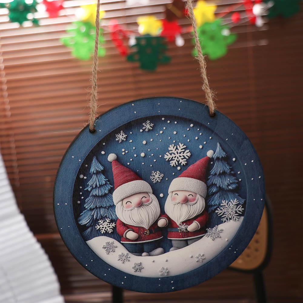 Cartoon Fence Hanging Sign Snow Scene Door Welcome Sign Pendant  Home Fence Decor