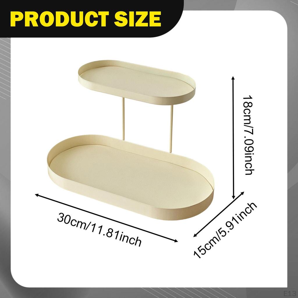 Counter Organizer Double Layer Decor Rack Perfume Makeup Skincare Shelf for Bedroom