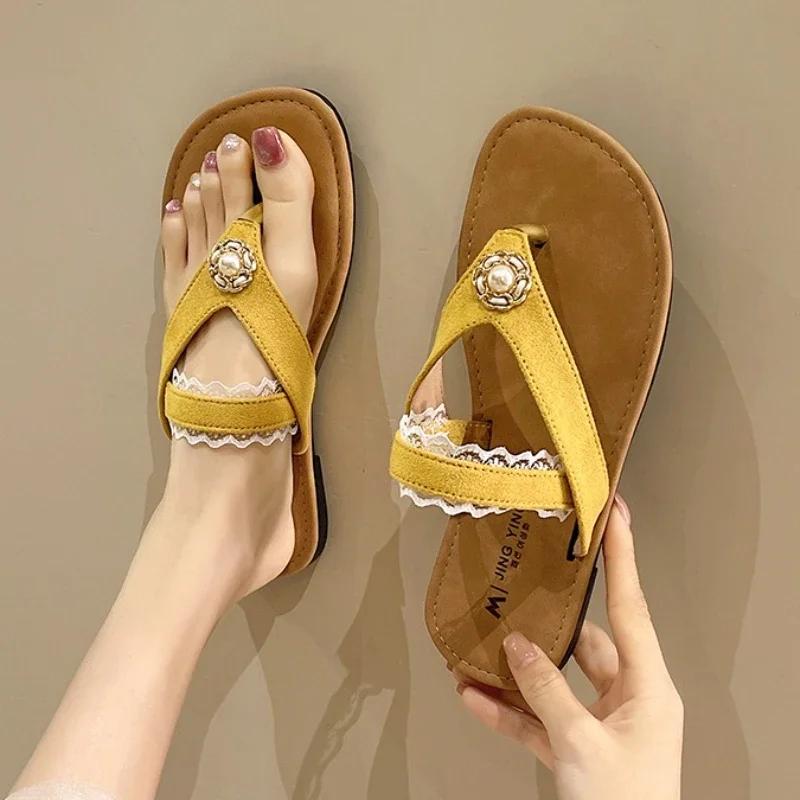 Fashion Women Flip Flops Flats Slippers Fashion Clip Toe Shoes Summer Sandals 2025 Casual Trend Beach Woman Slides Mujer De Zapatillas