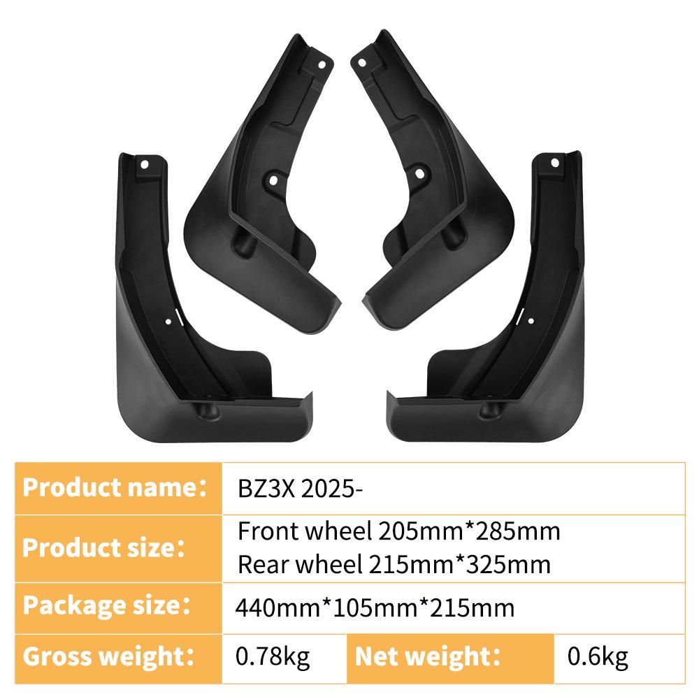 Toyota BZ3X Mud Flaps Leather Exterior Trim Accessory