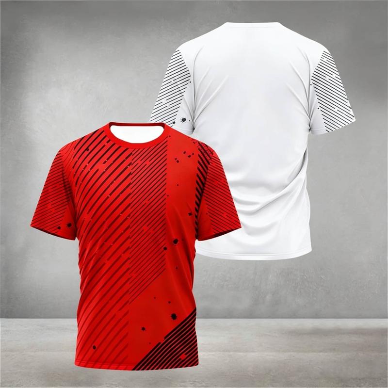 Simple Fashion Sports Fitness T Shirts For Men Summer Casual Outdoor Running Training T-shirts Loose Quick Dry Football Tees