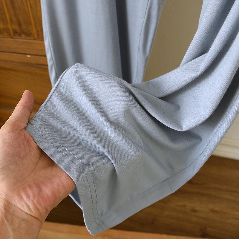 Men’s Casual Modal Pajamas Set: Long Sleeve & Pants with Pockets, Loose Fit, Plus Size, Perfect for Spring and Autumn