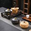 Coarse Ceramic Lotus Shape Incense Burner, Retro Indoor Aroma Rack Chinese Zen Tea, Living Room Decor, Home Fragrance Stove, 1Pc
