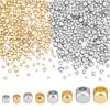 600Pcs Brass Beads, Cube, Mixed Color, 2~4x2~4x2~4mm, Hole: 1.2~3mm