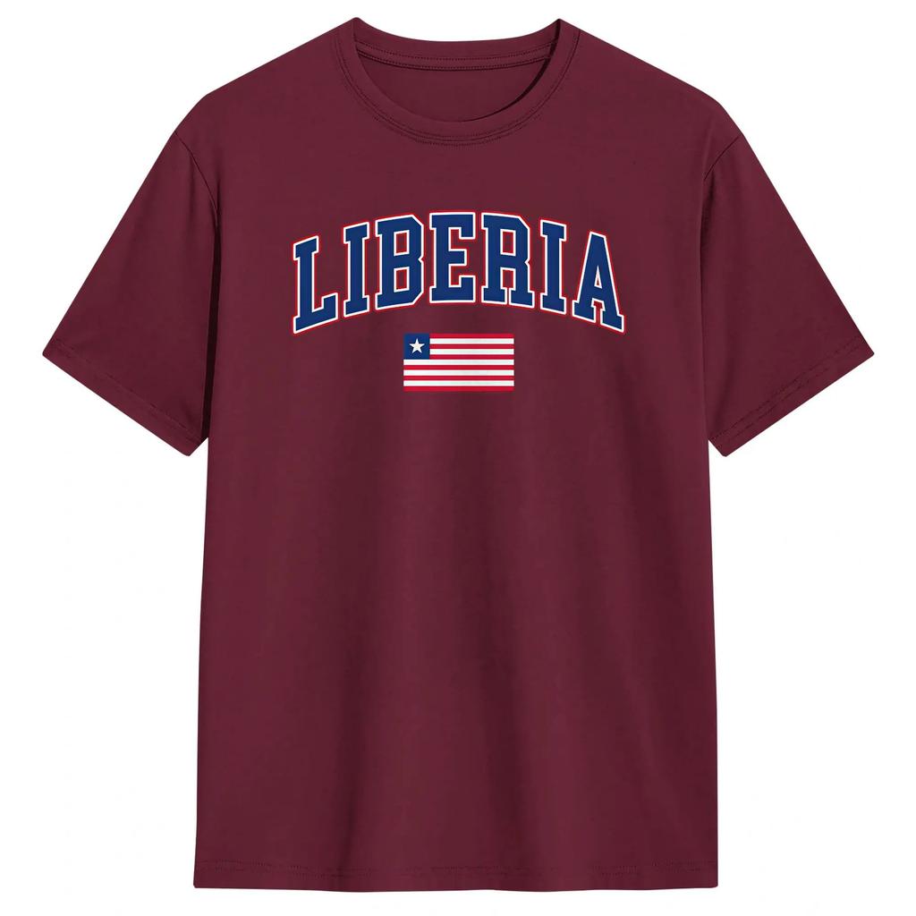 Casual Tshirt Summer Liberia Independence Day Leisure Tshirts 100 Cotton T Shirt For Man Awesome Plus Size Short Sleeve Tees
