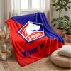 LOSC Lille Custom Name Text Flannel Blanket Soccer Logo Personalized Fleece Throw Blanket Special Gift For Sofa Bedroom Home