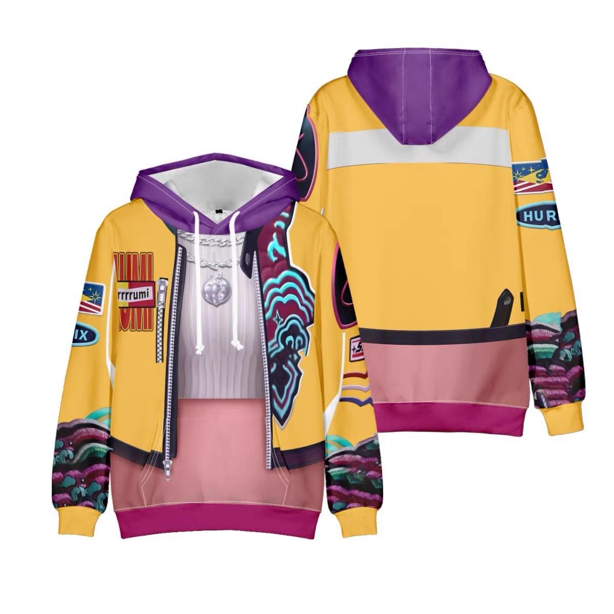 

Мода для фанатов K-pop, толстовка с графическим принтом «Охотники на демонов», уличная спортивная, для косплея, пуловеры, толстовка с капюшоном, костюм для косплея S