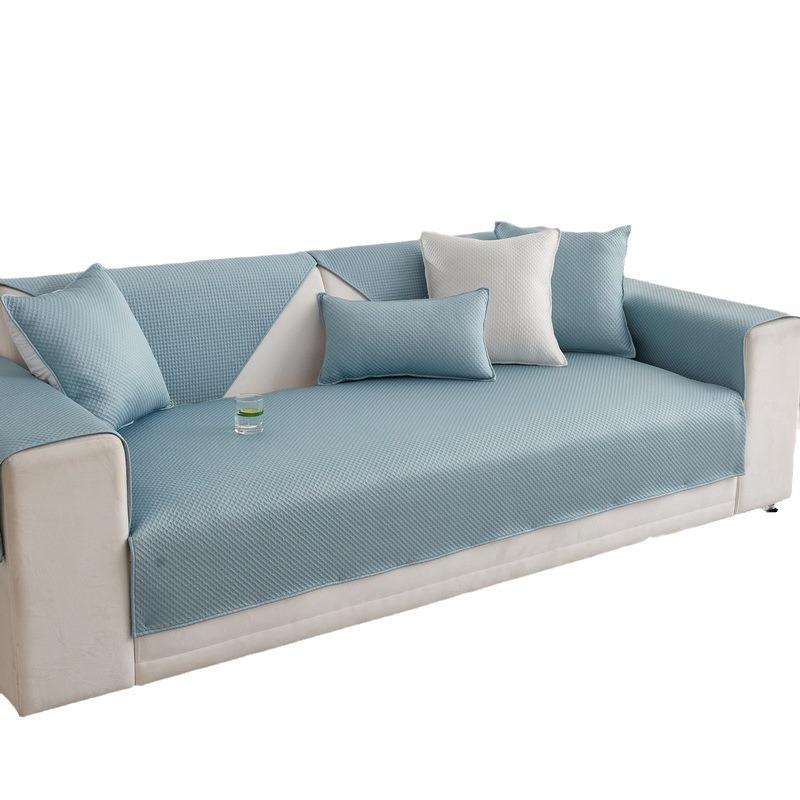 Cool Sofa Cushion Summer Ice Silk Mat Cushion Non-Slip Simple Leather Sofa Seat Cushion Summer Cool Cushion Backrest Towel Cover