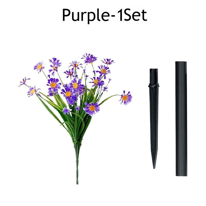 1-10Sets Resistant Artificial Daisies Flowers Fake Foliage Shrubs for Window Box Hanging Farmhouse Indoor Outdoor Decor