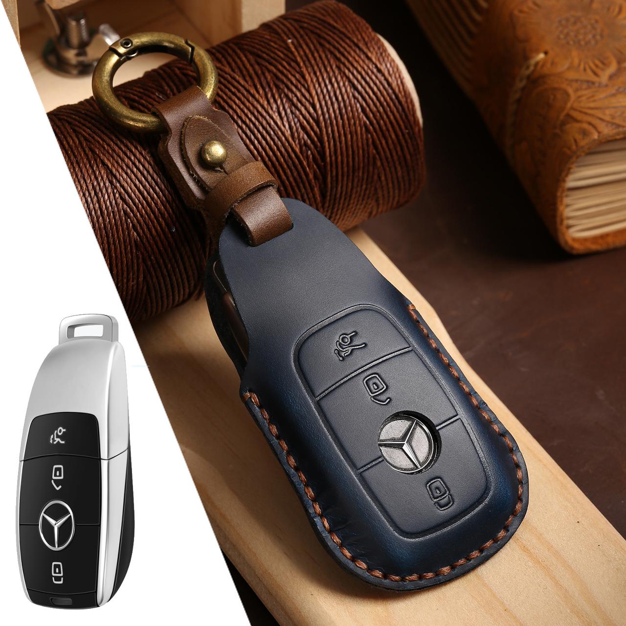 

Розкішний чохол для ключів з натуральної шкіри для Mercedes-Benz E300L C260L