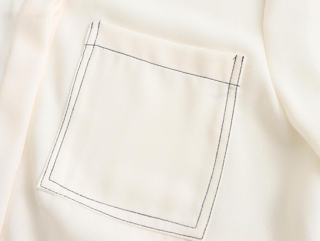 2025 Spring European & American Style Women's Color Block Topstitched Shirt