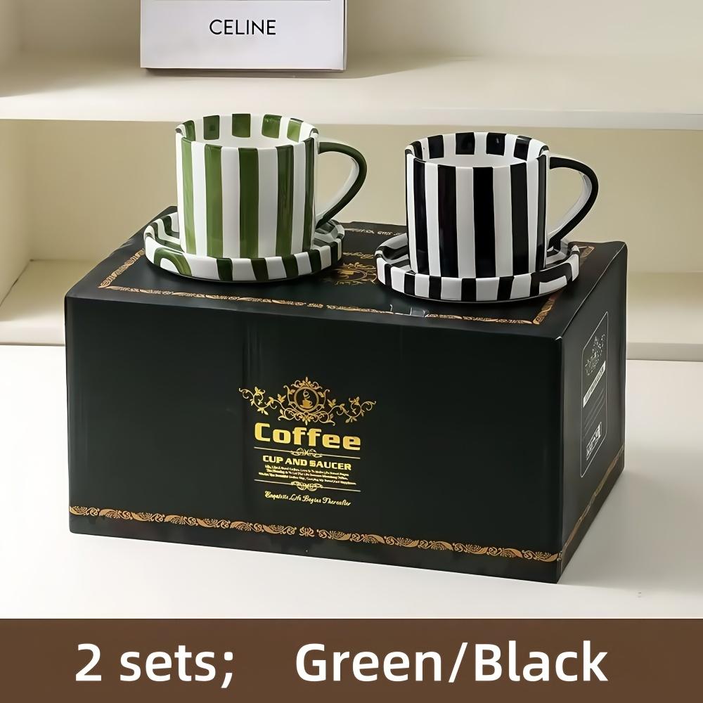 European-Style Minimalist Ceramic Mug High-Appearance Coffee Cup and Saucer Set Home Water Cup Afternoon Tea Cup Perfect Gift Ch