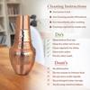 Pure Copper Printed with Health Benefits, Inbuilt Glass, Bedroom Water Bottle for Storage Purpose (Half Hammered Surahi Shape, 1300 ml) Set of 1