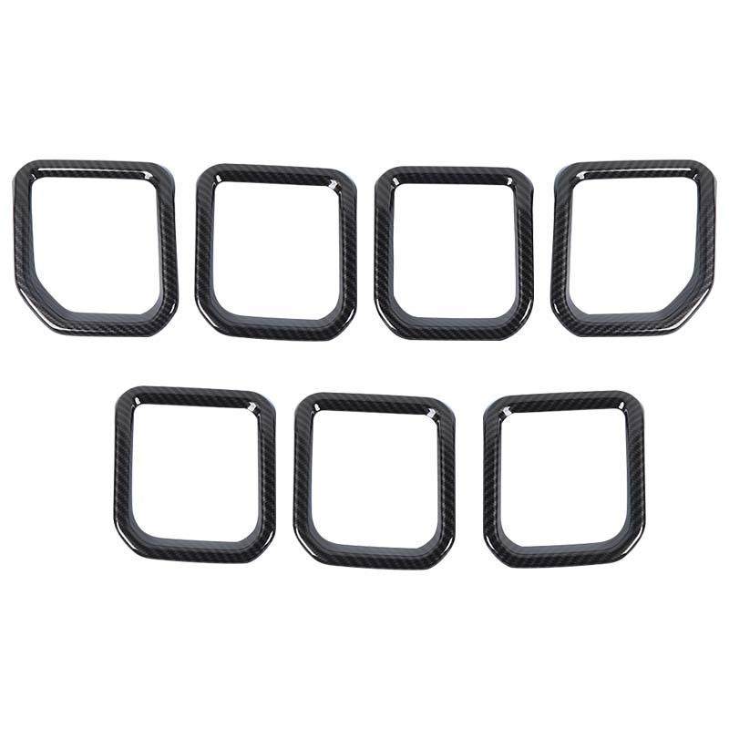 

Наклейки-декоративные накладки на решетку радиатора и капот для Jeep Compass 2021 и новее, из АБС-пластика, аксессуары для экстерьера автомобиля углеродного волокна черного