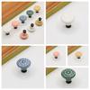 Flower Surface Ceramic Knob Single Hole Cabinet Knob Vintage Door Knob  Kitchen