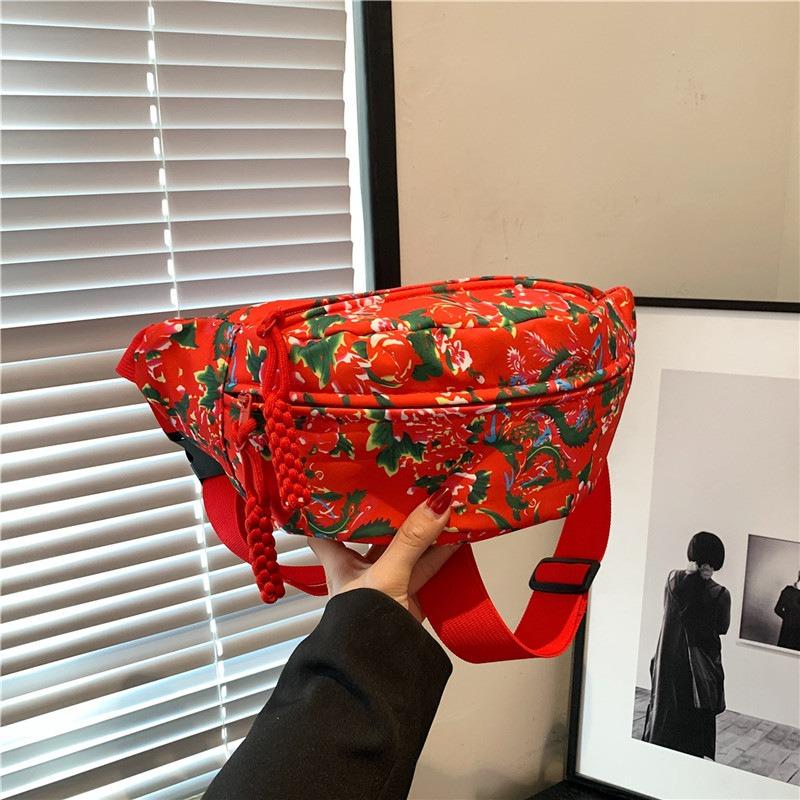 Wind Dahua Guochao Breast Bag Men's and Women's Personality Crossbody Bag Couple Shoulder Bag Small Satchel