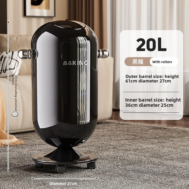 Large Capacity Kitchen Trash Can with Lid High Value Home Living Room Bathroom Wastepaper Basket Creative Light Luxury Trash Can