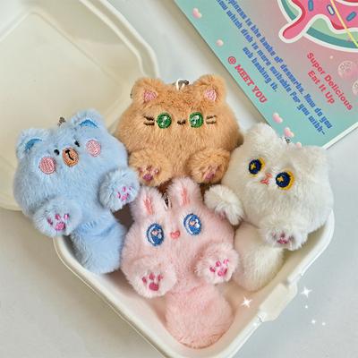 Cute Cat Plush Toy Doll Keychain Fluffy Soft Stuffed Toy Backpack Bag Pendant