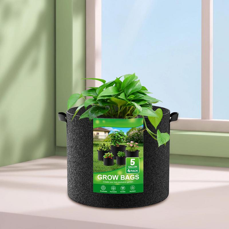 4PCS Thickened Fabric Garden Potato Grow Container Bag Plant Seed Growing Bag Flower Pots Vegetable Planter Tool with Handle