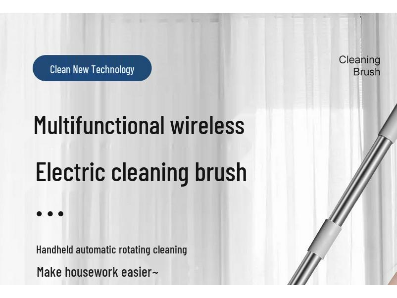 Multi-Functional Electric Long-Handle Cleaning Brush for Kitchen, Bathroom, and Floor