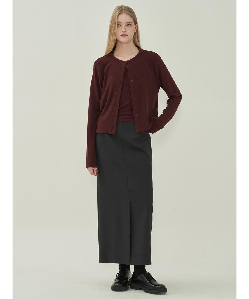 Mott Soft Halter Cardigan Set - Burgundy
