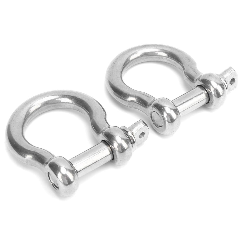 2pcs Bow Shackle Stainless Steel Anti Corrosion D Ring Anchor for Camping Hiking Outdoor Sports(M18 950kg Load )