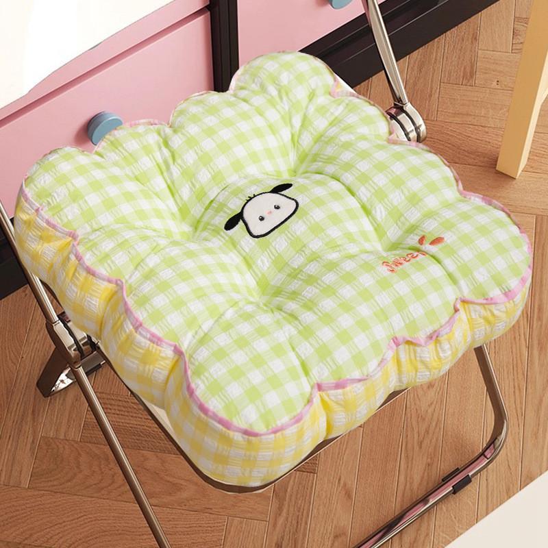 Pattern Square Grid Pad Office Chair Cushion For Girls Room And Study Use Area