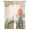 Bohemian Abstract Wind Leaf Plants Bedroom Curtains Tulle Sheer Curtain Living Room Home Decor Voile Drapes