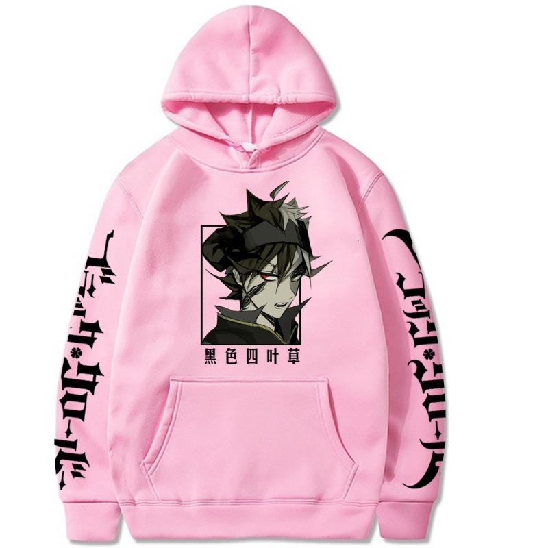 Burakku Asuta Black Clover Printed Graphic Hoodies Vintage Oversized Hooded Long Sleeves Hoodie Men Women Clothes