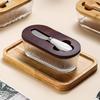 Transparent Glass Butter Dish with Lid & Spreader - Cheese Fresh-Keeping Box for Home Use
