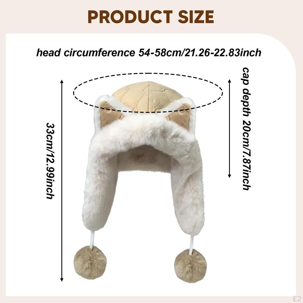 Animal Ears Trapper Hat Comfortable Stylish Lightweight Ladies Winter Warm