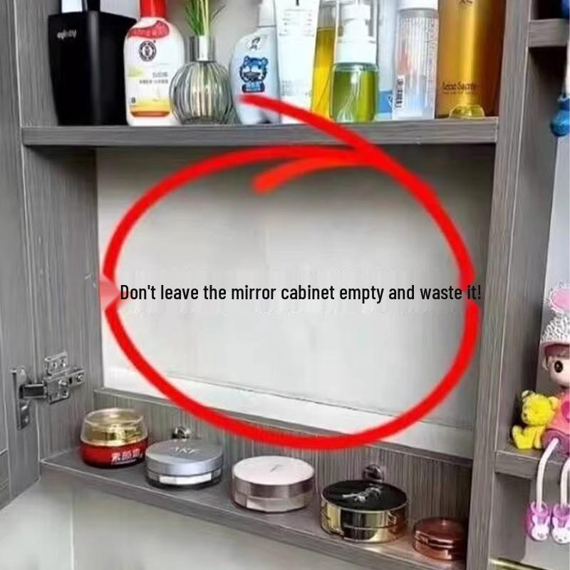 Armoire Miroir de Salle de Bain en Acrylique & Étagère Organisateur de Cosmétiques