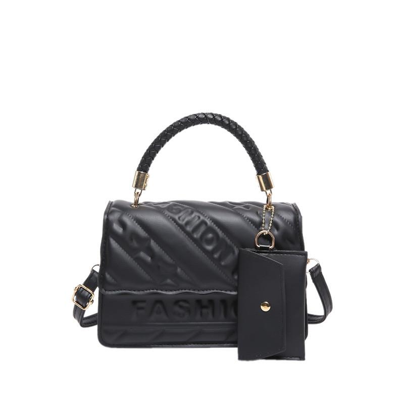 Chic Stylish Casual Tote Bag For Women 2024 Autumn Trendy Unique Shoulder Handbag чёрный