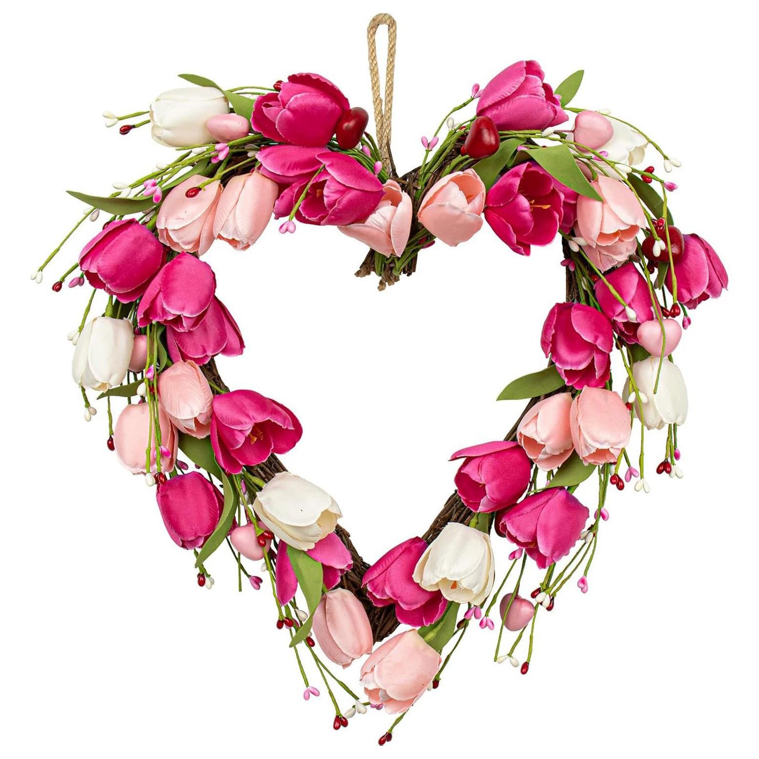 Home Decoration Heart Shaped Heart Shaped Wreath Valentine S Day Wreath 40cm Mother S Day Decoration For Bedroom Valentine S Day