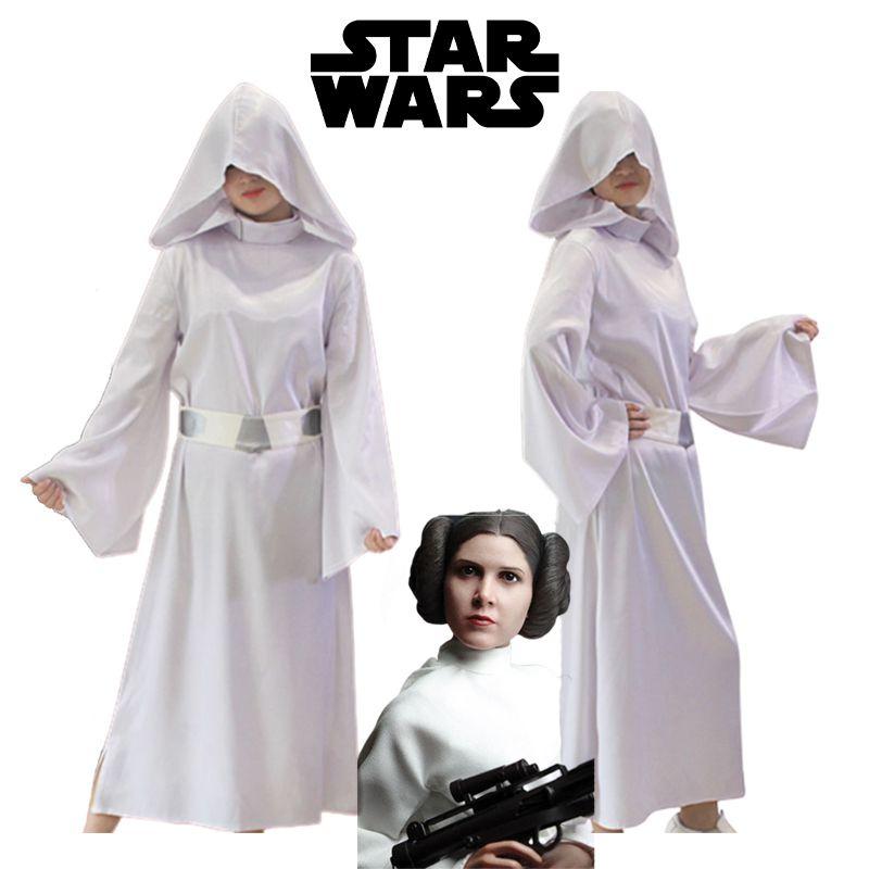 Star Wars Leia Organa Solo Cosplay Kostým Bílé Šaty Oblečení Pro Dospělé Halloween