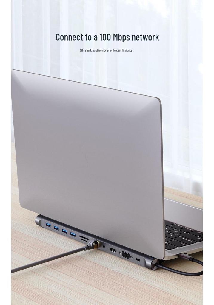 Type-C 11-in-1 Multiport Docking Station with HDMI HD Hub